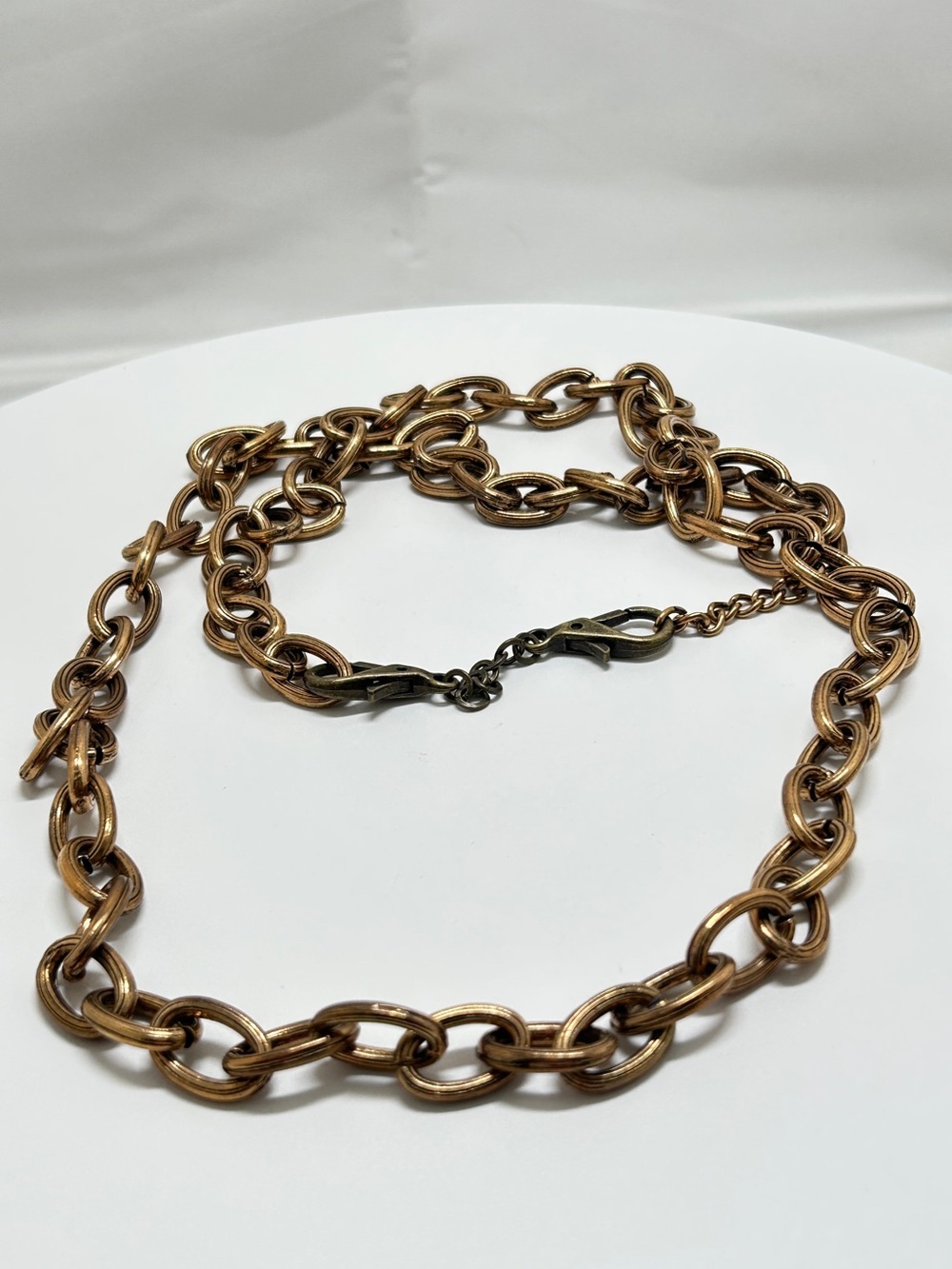 Vintage Gold Oval Link Chain Waist Hip Belt, 44”